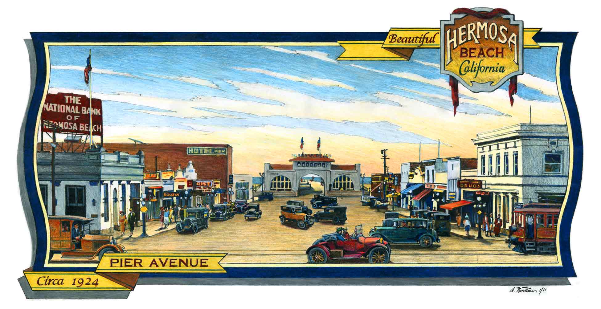 Mural #1: Hermosa Beach Pier Plaza Circa 1924