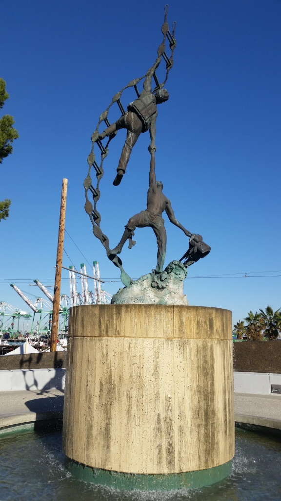 Bronze Statue - Merchant Seamen Climbing a Jacobs Ladder