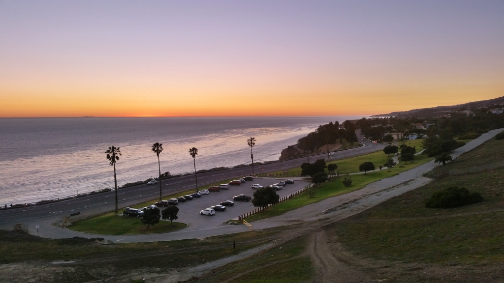 Joan Milke Flores Park from Angels Gate Park at Sunset