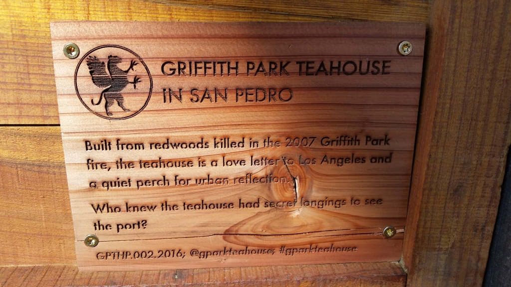 Griffith Park Tea House in San Pedro Placard