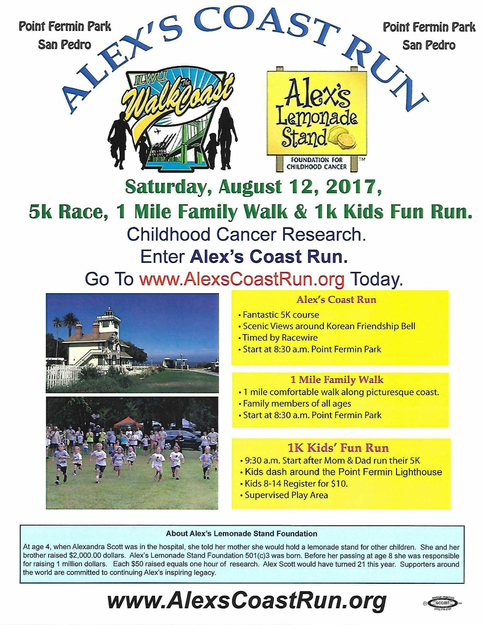 Alex’s Coast Run – 5K Walk/Run – to Fight Childhood Cancer