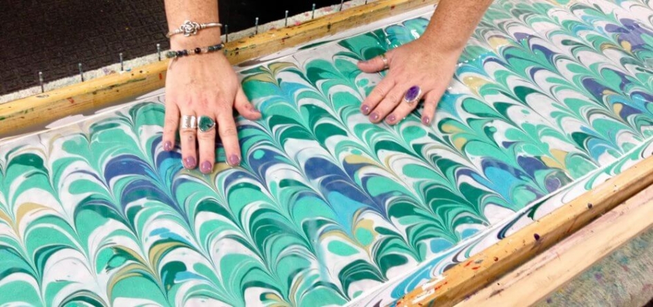 Water Marbled Silk Art Experience